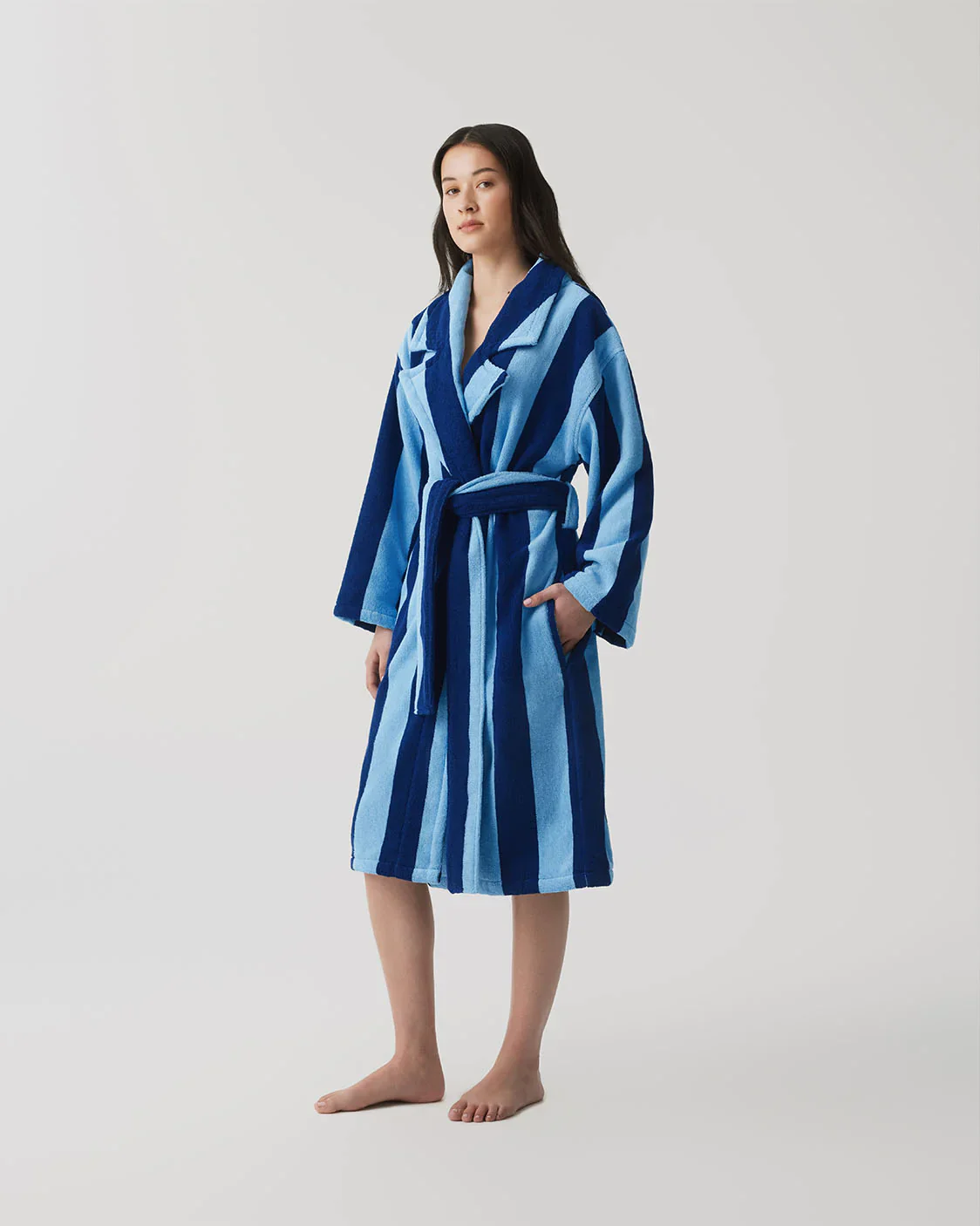 HOMMEY - ROBE | TERRY [SIZE:S/M CLR:BLUEBERRY STRIPES]
