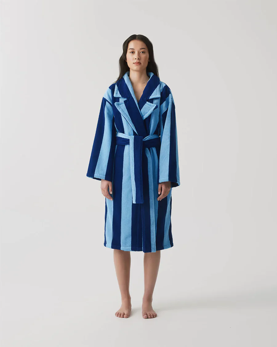 HOMMEY - ROBE | TERRY [SIZE:L/XL CLR:BLUEBERRY STRIPES]
