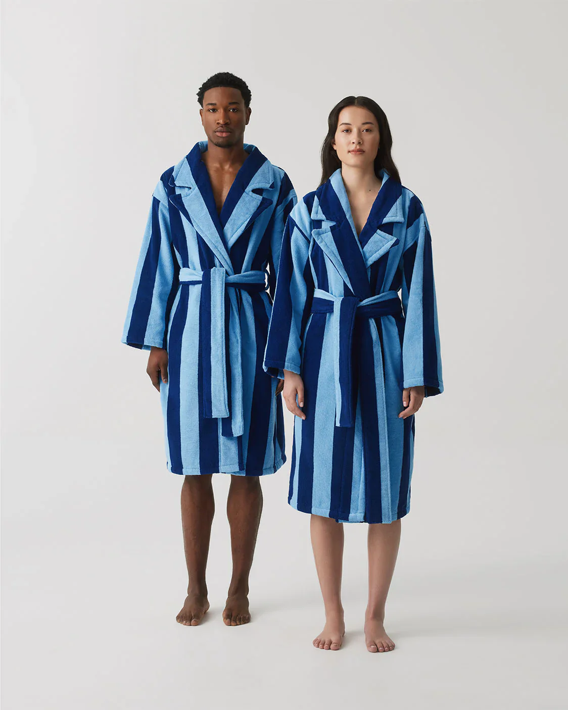 HOMMEY - ROBE | TERRY [SIZE:L/XL CLR:BLUEBERRY STRIPES]