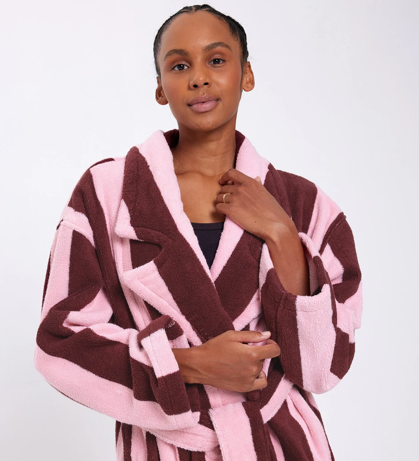 HOMMEY - ROBE | ROCKY ROAD STRIPES | L/XL COTTON