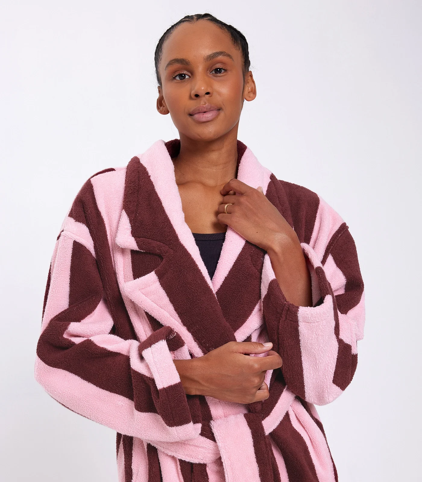 HOMMEY - ROBE | TERRY [SIZE:L/XL CLR:ROCKY ROAD STRIPES]