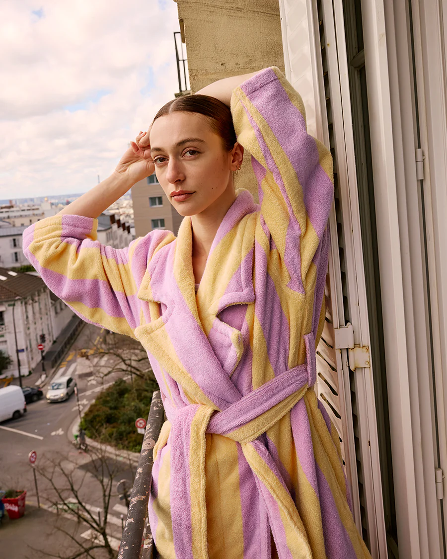 HOMMEY - ROBE | TERRY [SIZE:L/XL CLR:SUNDAE STRIPES]