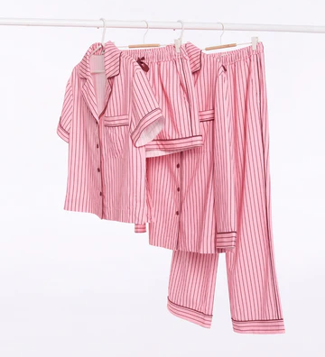 HOMMEY -  SHORT SLEEVE SLEEP SHIRT | ROCKY ROAD STRIPES | EXTRA SMALL