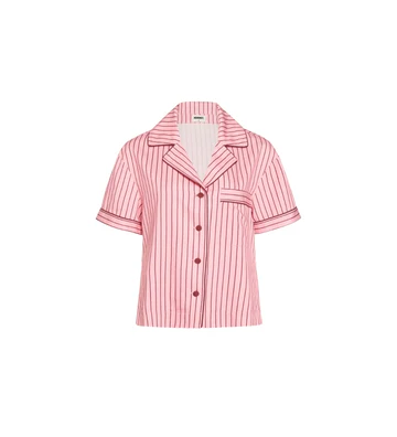 HOMMEY -  SHORT SLEEVE SLEEP SHIRT | ROCKY ROAD STRIPES | SMALL