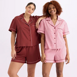 HOMMEY -  SHORT SLEEVE SLEEP SHIRT | ROCKY ROAD STRIPES | EXTRA LARGE
