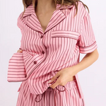 HOMMEY -  SHORT SLEEVE SLEEP SHIRT | ROCKY ROAD STRIPES | EXTRA LARGE