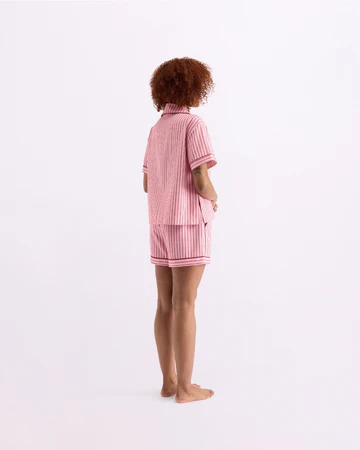 HOMMEY -  SHORT SLEEVE SLEEP SHIRT | ROCKY ROAD STRIPES | EXTRA LARGE