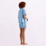 HOMMEY -  SHORT SLEEVE SLEEP SHIRT | ICED CHOCOLATE STRIPES | EXTRA SMALL