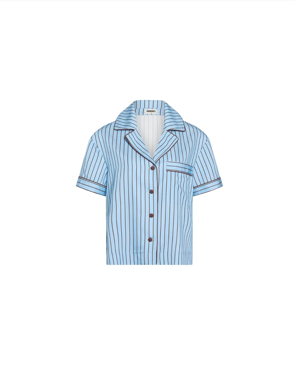 HOMMEY -  SHORT SLEEVE SLEEP SHIRT | ICED CHOCOLATE STRIPES | EXTRA LARGE