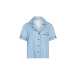 HOMMEY -  SHORT SLEEVE SLEEP SHIRT | ICED CHOCOLATE STRIPES | EXTRA LARGE