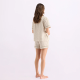 HOMMEY -  SHORT SLEEVE SLEEP SHIRT | MATCHA STRIPES | EXTRA SMALL 
