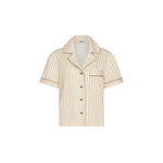 HOMMEY -  SHORT SLEEVE SLEEP SHIRT | MATCHA STRIPES | EXTRA SMALL 