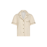 HOMMEY -  SHORT SLEEVE SLEEP SHIRT | MATCHA STRIPES | EXTRA SMALL 