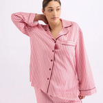 HOMMEY - LONG SLEEVE SLEEP SHIRT | ROCKY ROAD STRIPES | SMALL