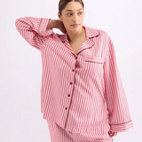 HOMMEY - LONG SLEEVE SLEEP SHIRT | ROCKY ROAD STRIPES | SMALL