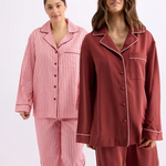 HOMMEY - LONG SLEEVE SLEEP SHIRT | ROCKY ROAD STRIPES | SMALL
