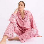 HOMMEY - LONG SLEEVE SLEEP SHIRT | ROCKY ROAD STRIPES | SMALL