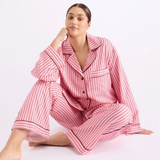 HOMMEY - LONG SLEEVE SLEEP SHIRT | ROCKY ROAD STRIPES | SMALL