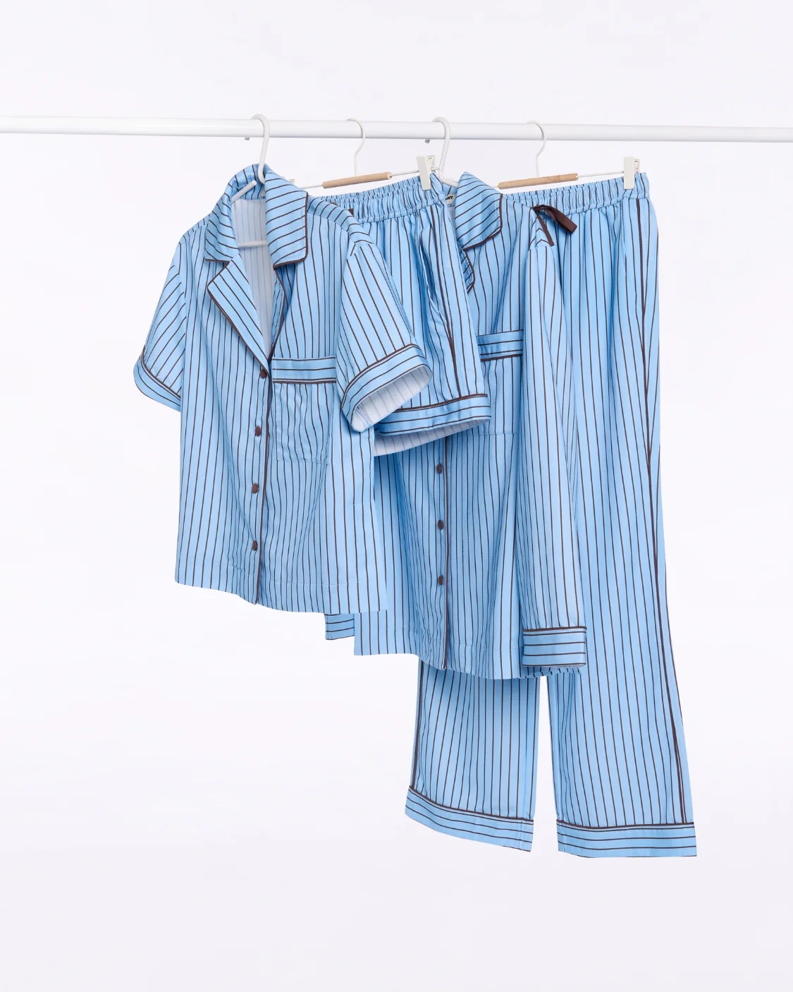HOMMEY - LONG SLEEVE SLEEP SHIRT | ICED CHOCOLATE STRIPES | SMALL