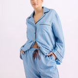 HOMMEY - LONG SLEEVE SLEEP SHIRT | ICED CHOCOLATE STRIPES | MEDIUM