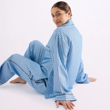 HOMMEY - LONG SLEEVE SLEEP SHIRT | ICED CHOCOLATE STRIPES | MEDIUM