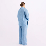 HOMMEY - LONG SLEEVE SLEEP SHIRT | ICED CHOCOLATE STRIPES | MEDIUM