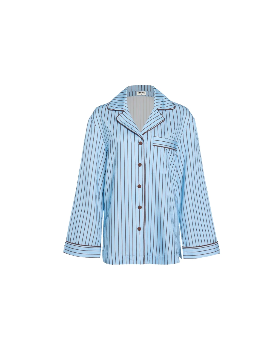 HOMMEY - LONG SLEEVE SLEEP SHIRT | ICED CHOCOLATE STRIPES | MEDIUM