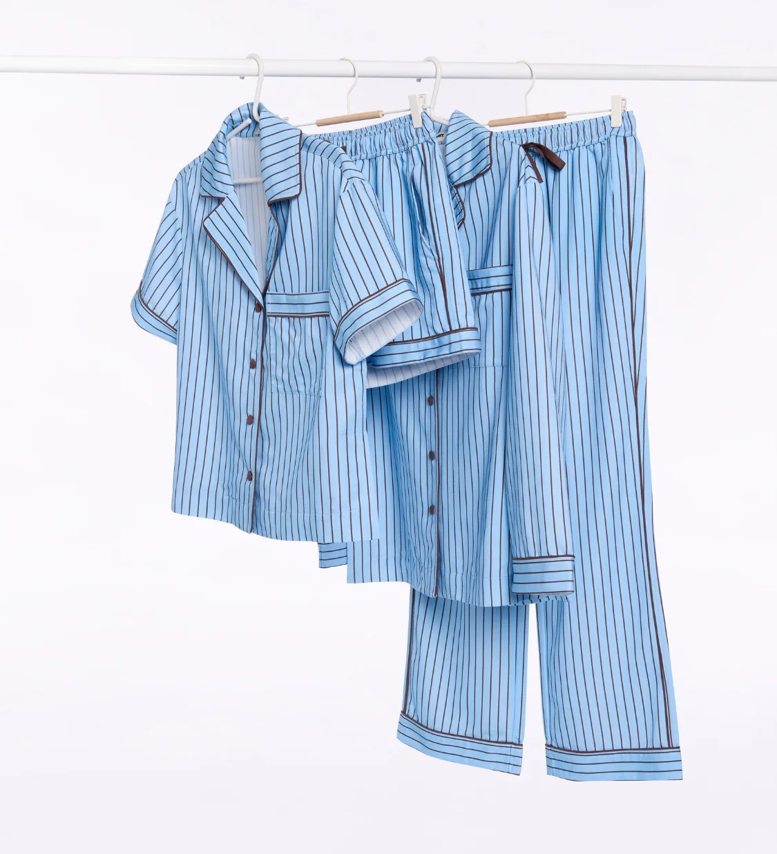 HOMMEY - LONG SLEEVE SLEEP SHIRT | ICED CHOCOLATE STRIPES | LARGE