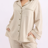 HOMEY - LONG SLEEVE SHIRT | MATCHA STRIPES | LARGE