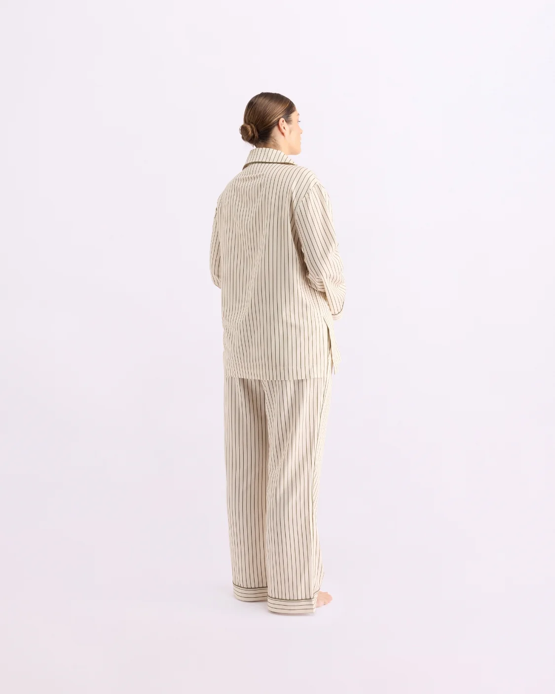 HOMEY - LONG SLEEVE SHIRT | MATCHA STRIPES | LARGE
