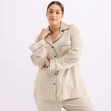 HOMEY - LONG SLEEVE SHIRT | MATCHA STRIPES | LARGE