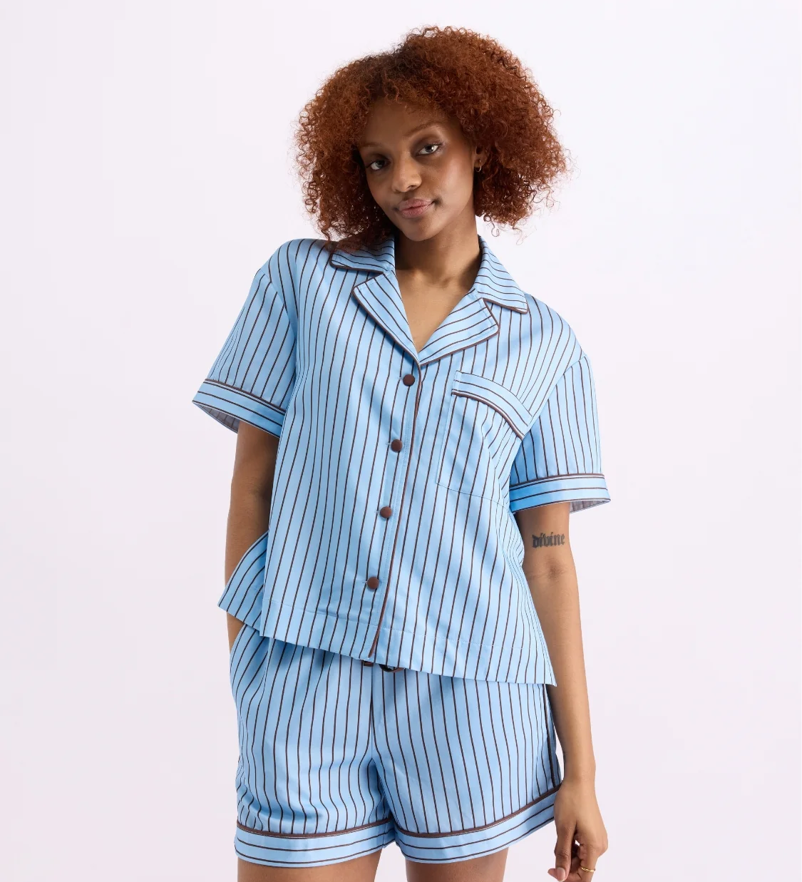 HOMMEY -  SLEEP SHORT | ICED CHOCOLATE STRIPES | LARGE