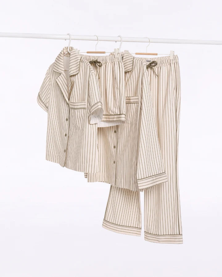 HOMEY - SLEEP PANT | MATCHA STRIPES | LARGE