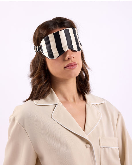 HOMMEY -  SILK EYEMASK [CLR:VANILLA BEAN STRIPES]