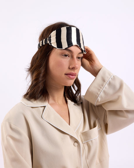 HOMMEY -  SILK EYEMASK [CLR:VANILLA BEAN STRIPES]