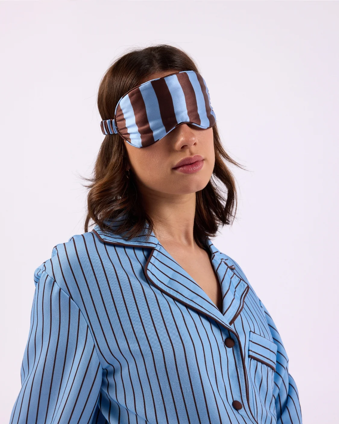 HOMMEY -  SILK EYEMASK | ICED CHOCOLATE STRIPES