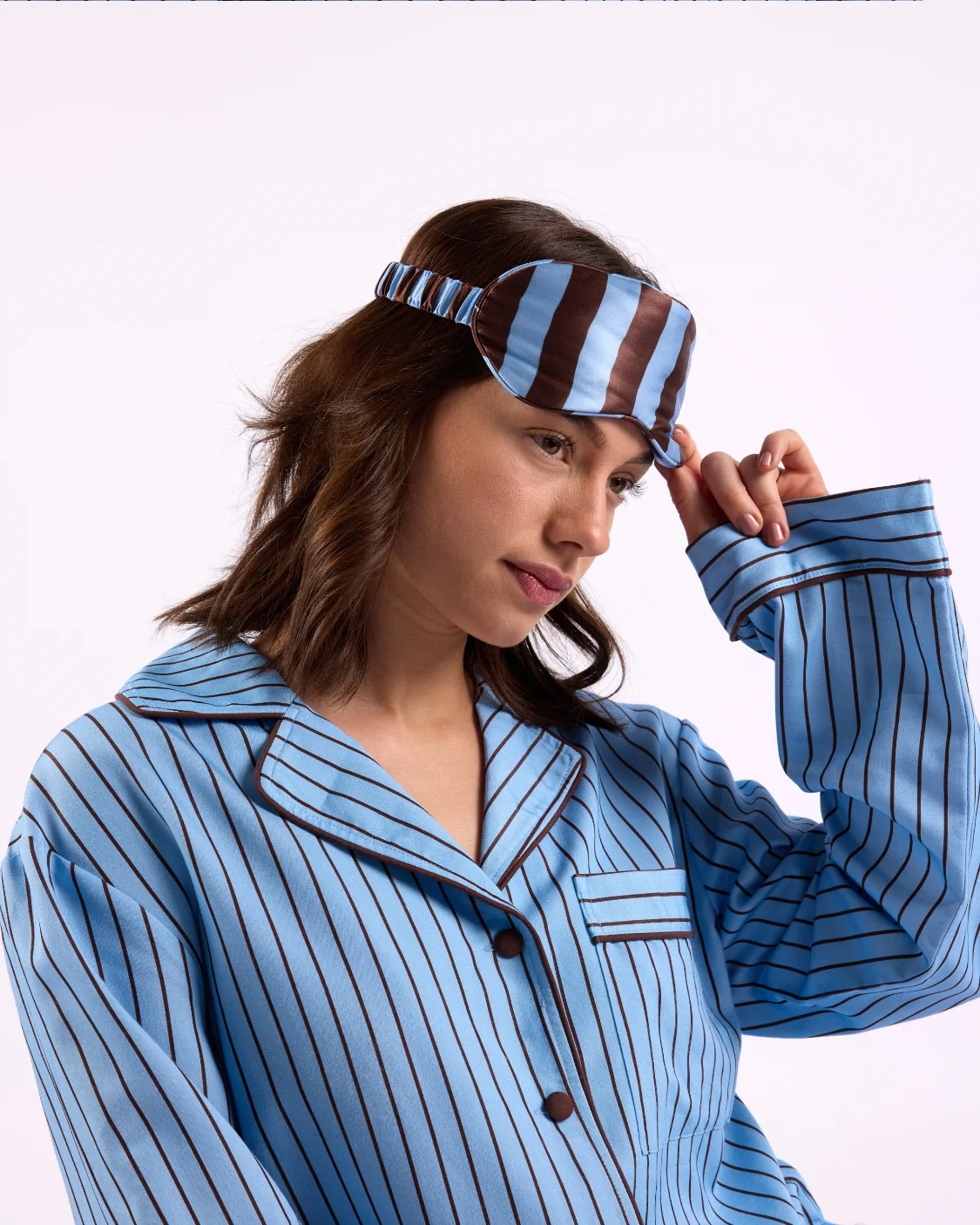 HOMMEY -  SILK EYEMASK | ICED CHOCOLATE STRIPES
