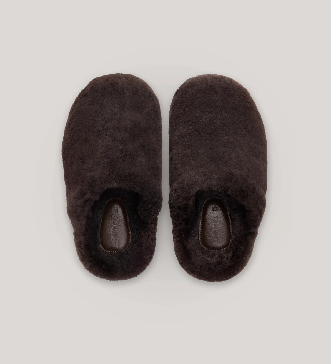 HOMMEY - SHEEPSKIN SLIPPERS [SIZE:SMALL CLR:CHOCOLATE]