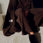 HOMMEY - SHEEPSKIN SLIPPERS [SIZE:LARGE CLR:CHOCOLATE]