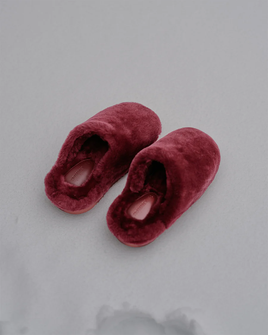 HOMMEY - SHEEPSKIN SLIPPERS [SIZE:SMALL CLR:WINE]