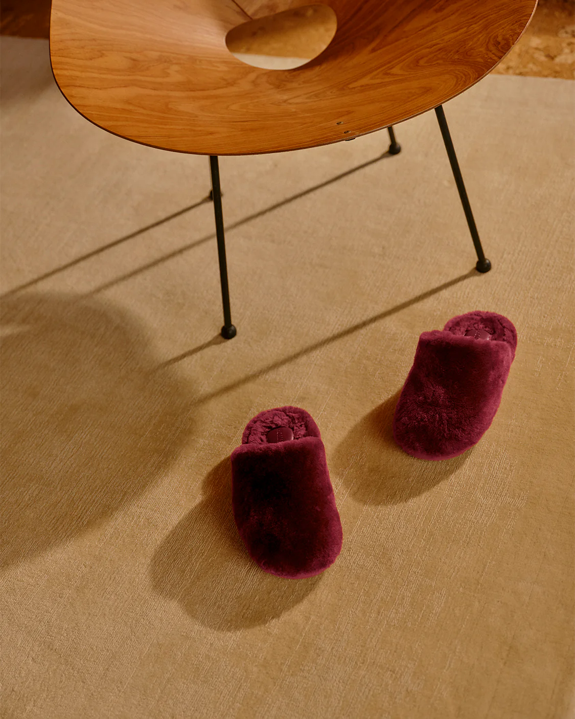 HOMMEY - SHEEPSKIN SLIPPERS [SIZE:SMALL CLR:WINE]