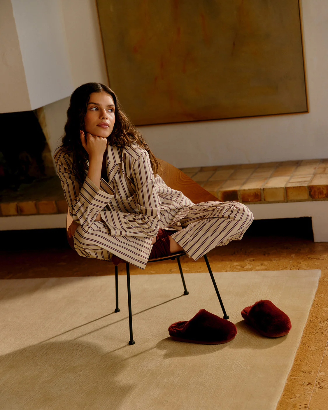 HOMMEY - SHEEPSKIN SLIPPERS [SIZE:SMALL CLR:WINE]