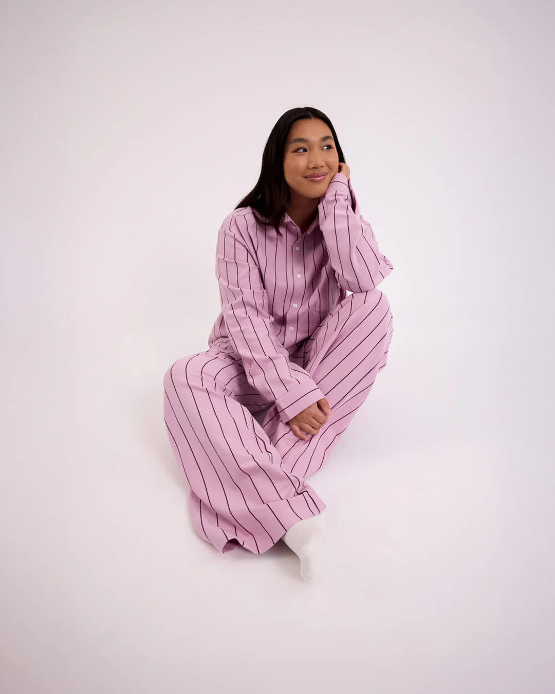 HOMMEY - LONG SLEEVE SLEEP SHIRT | ASTER | MEDIUM