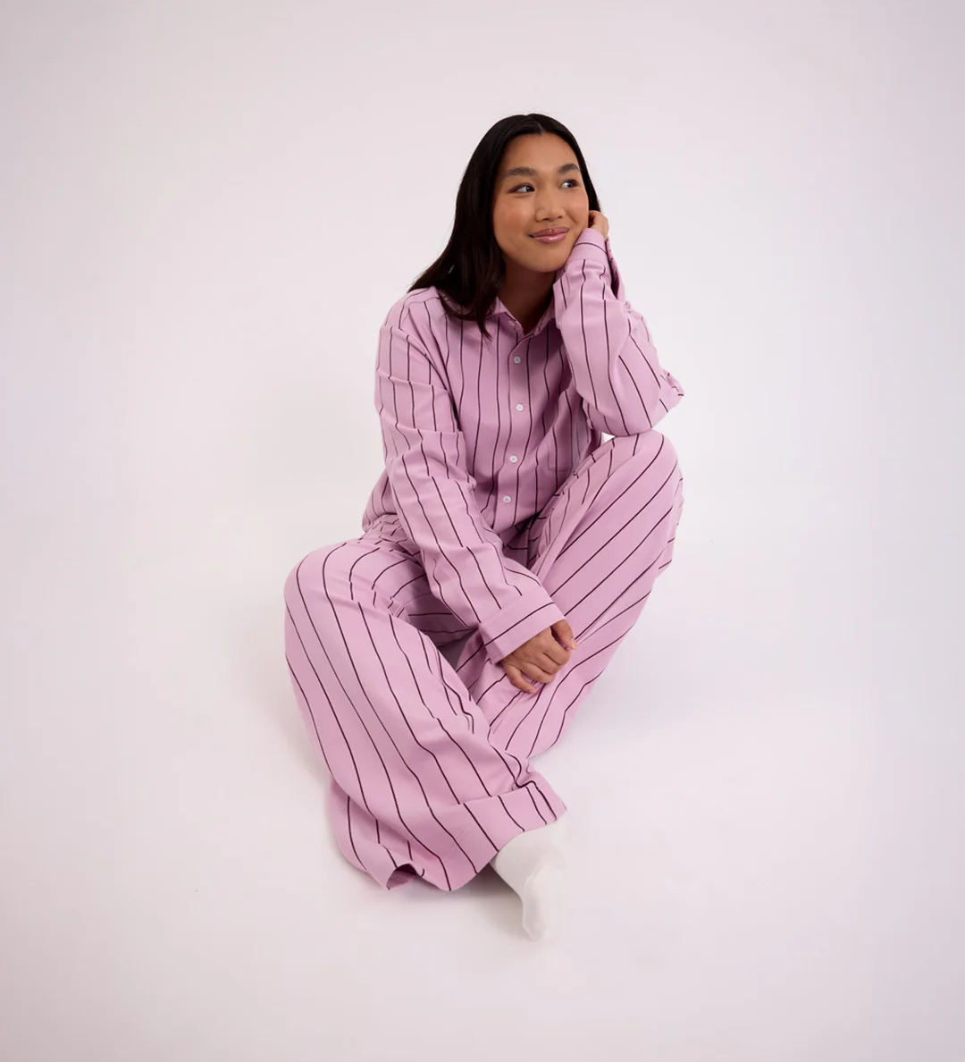 HOMMEY - LONG SLEEVE SLEEP SHIRT | ASTER | EXTRA LARGE