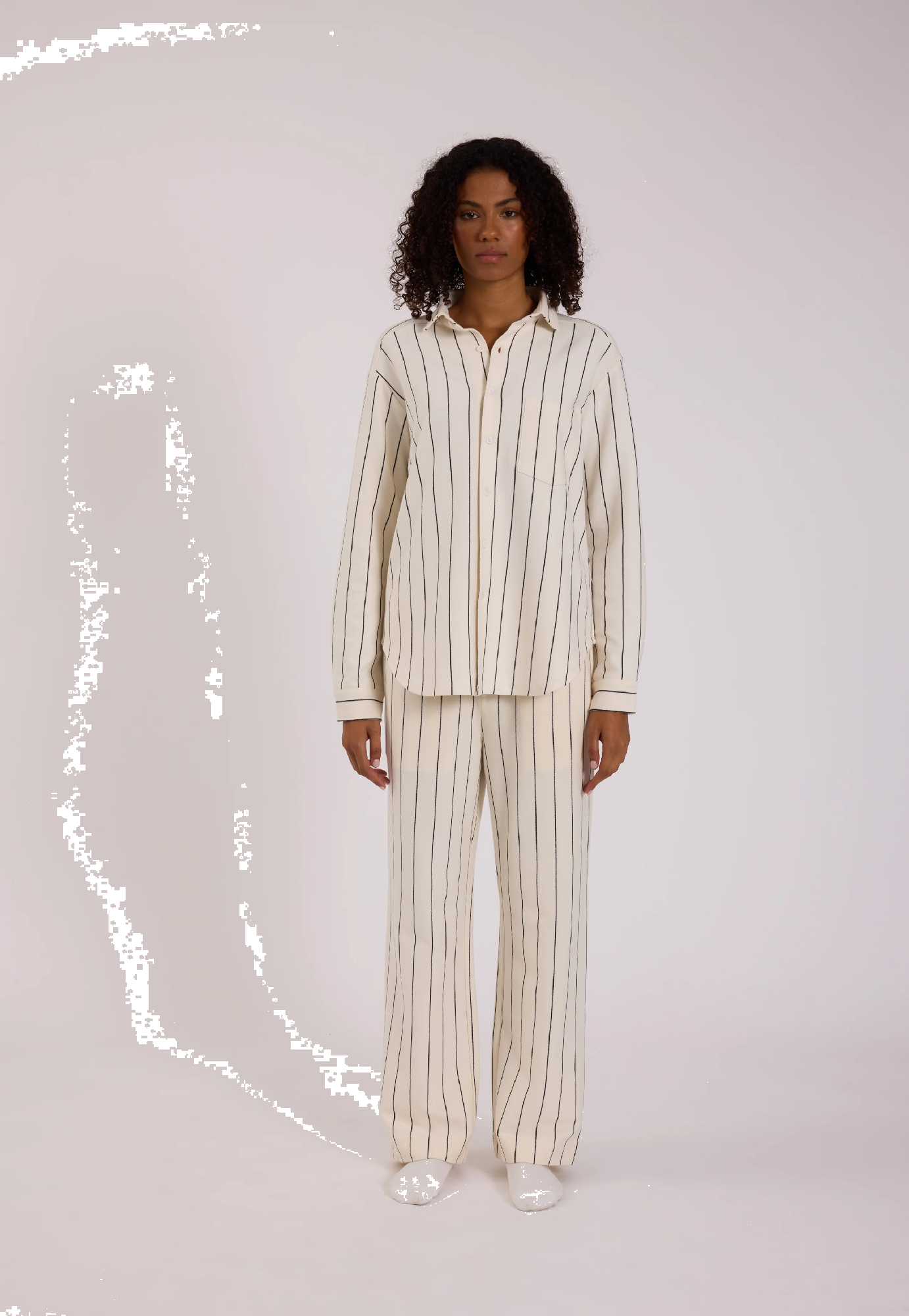 HOMMEY - LONG SLEEVE SLEEP SHIRT | SNOW | SMALL