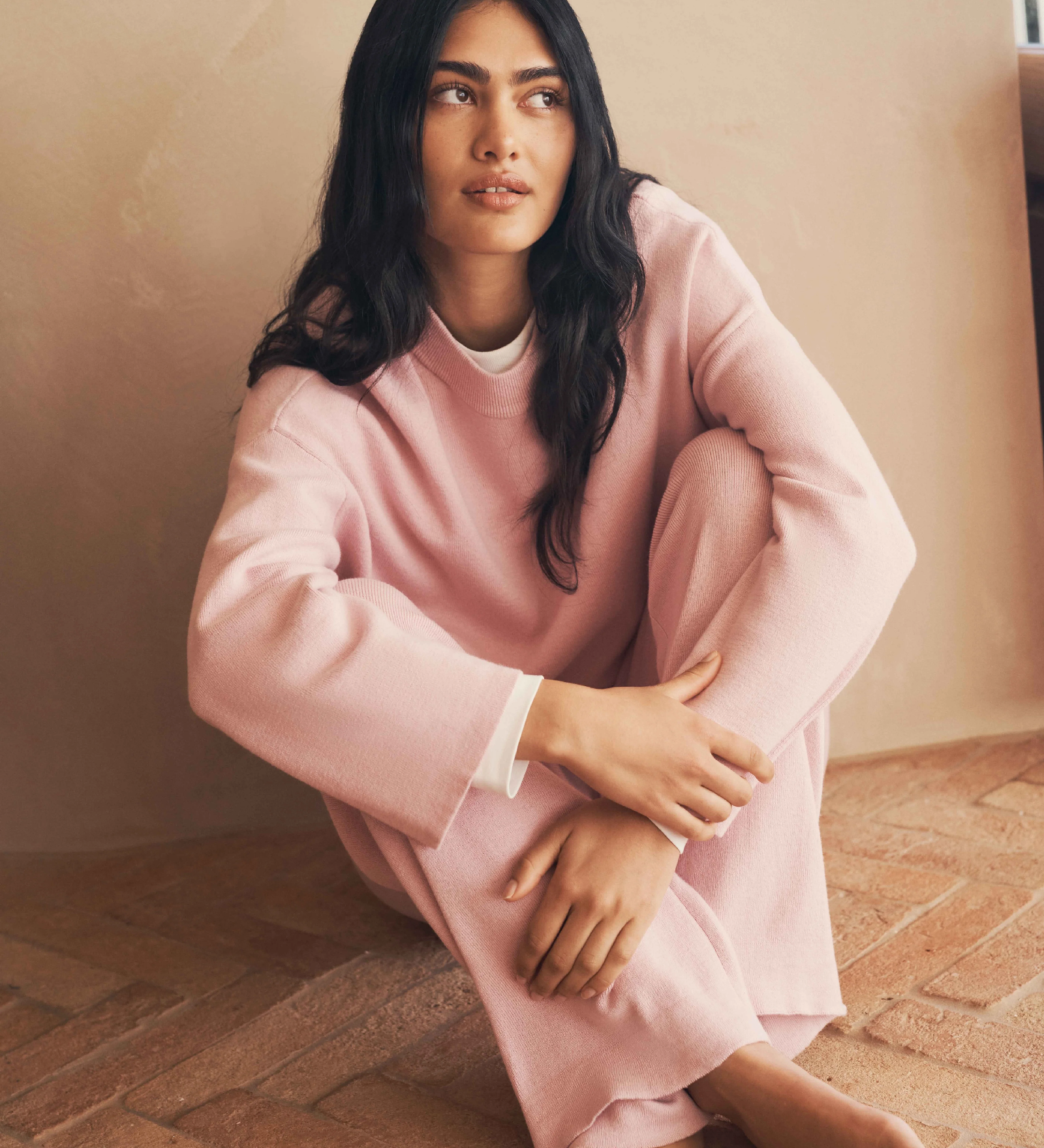 HOMMEY - COTTON CASHMERE SWEATER | ROSE | EXTRA SMALL