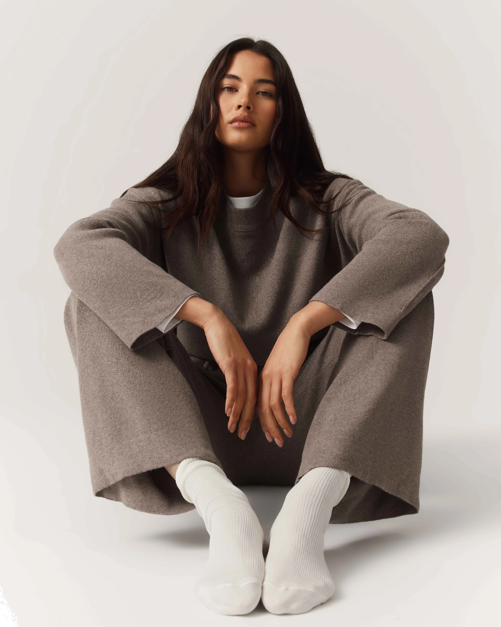 HOMMEY - COTTON CASHMERE SWEATER | MUSHROOM | EXTRA SMALL