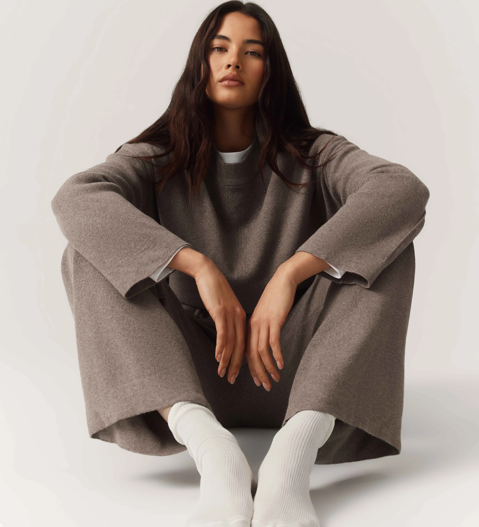 HOMMEY - COTTON CASHMERE SWEATER | MUSHROOM | SMALL