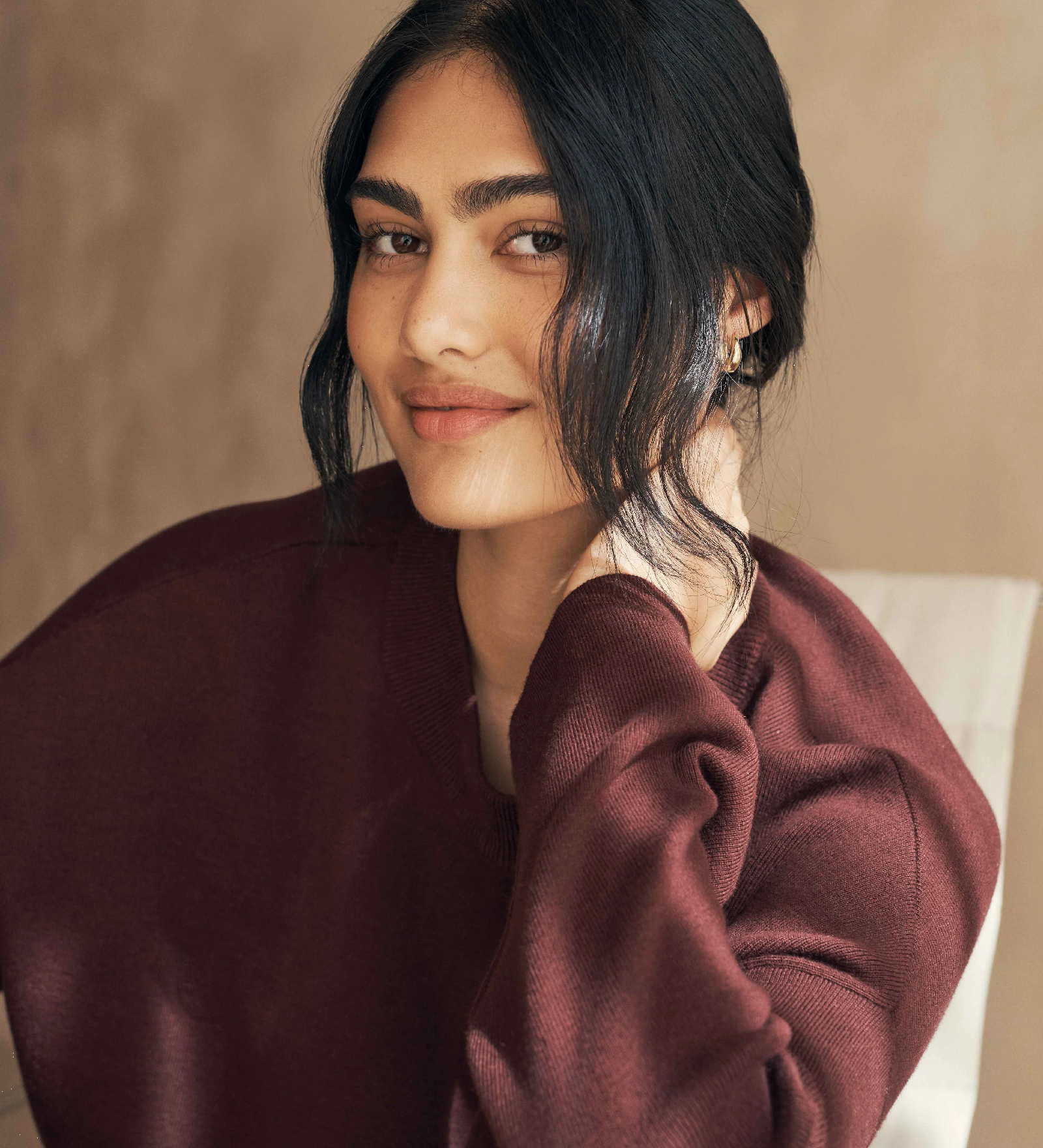 HOMMEY - COTTON CASHMERE SWEATER | WINE | EXTRA SMALL