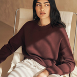 HOMMEY - COTTON CASHMERE SWEATER | WINE | EXTRA SMALL